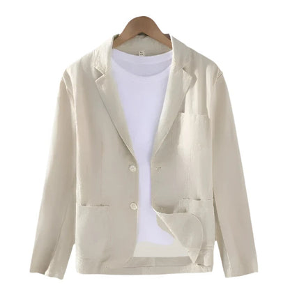 Leinenblazer Sommer - Lässiger Herrenblazer Beige