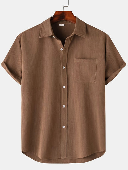 Leinen Hemd Sommer Kurzarm Button Down