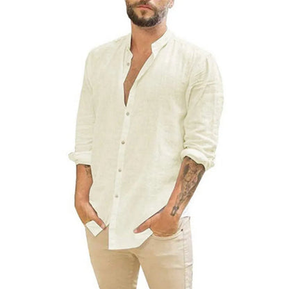 Leinenhemd Langarm Sommer Modern Herren - IdealeKleiden