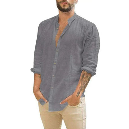 Leinenhemd Langarm Sommer Modern Herren