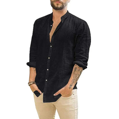 Leinenhemd Langarm Sommer Modern Herren