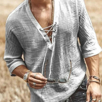 Leinen Hemd Kurzarm Sommer Mode