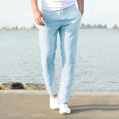 Leinen Sommerhose Herren Baumwolle Elastisch