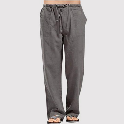 Herren Leinenhose Bequem Sommer Freizeit - IdealeKleiden