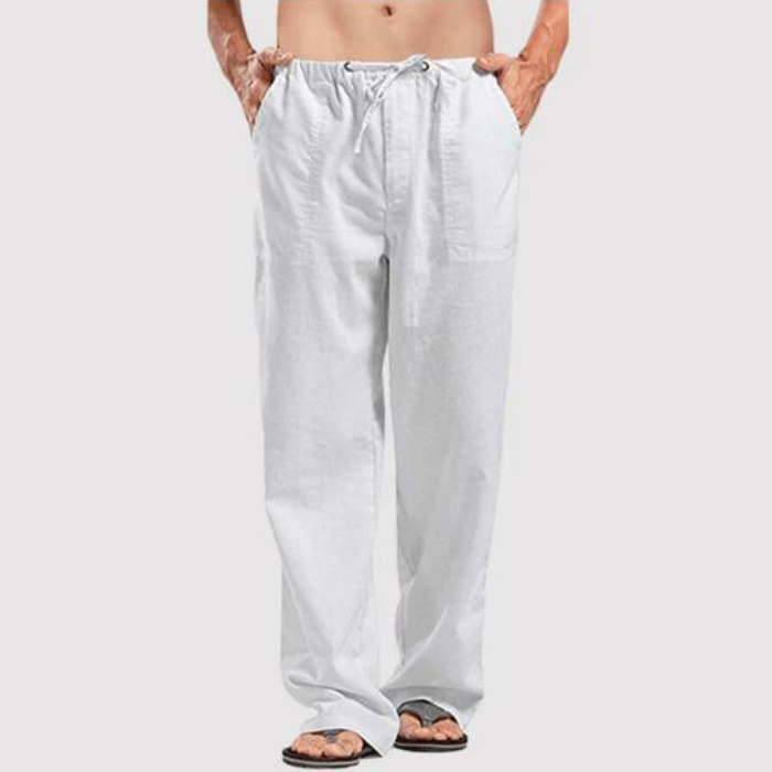 Herren Leinenhose Bequem Sommer Freizeit