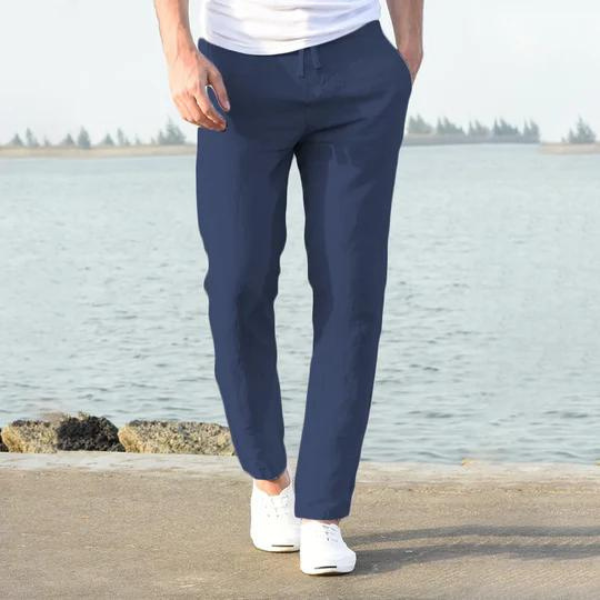 Leinenhose Sommer Herren Bequem Geschnürt