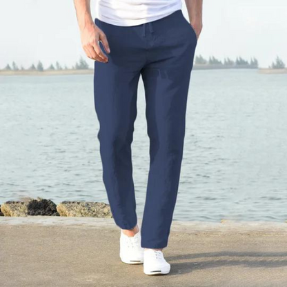 Leinenhose Sommer Herren Bequem Geschnürt