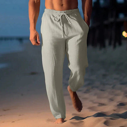 Leinenhosen Männer Sommer Elastisch Bequem - IdealeKleiden