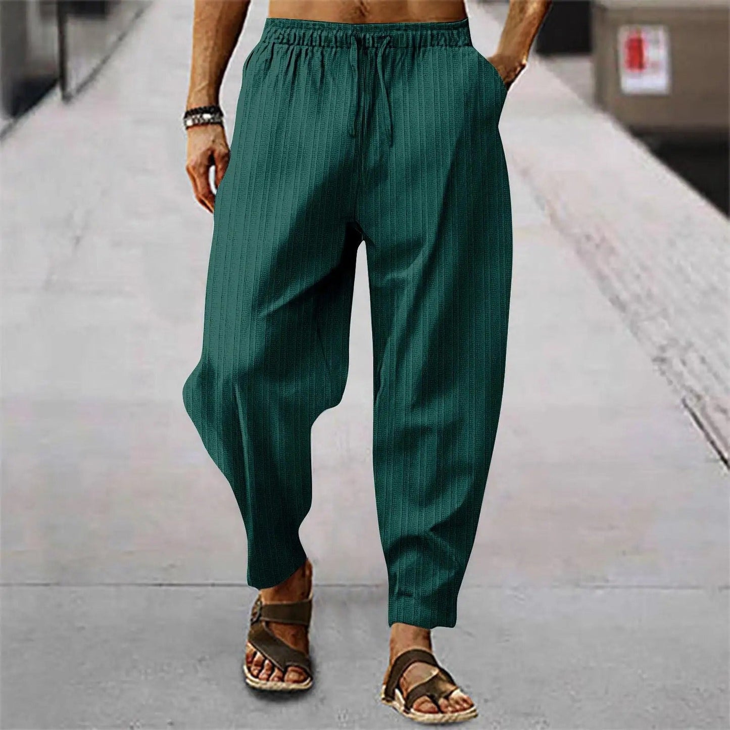 Herren Leinenhosen Bequem Sommer