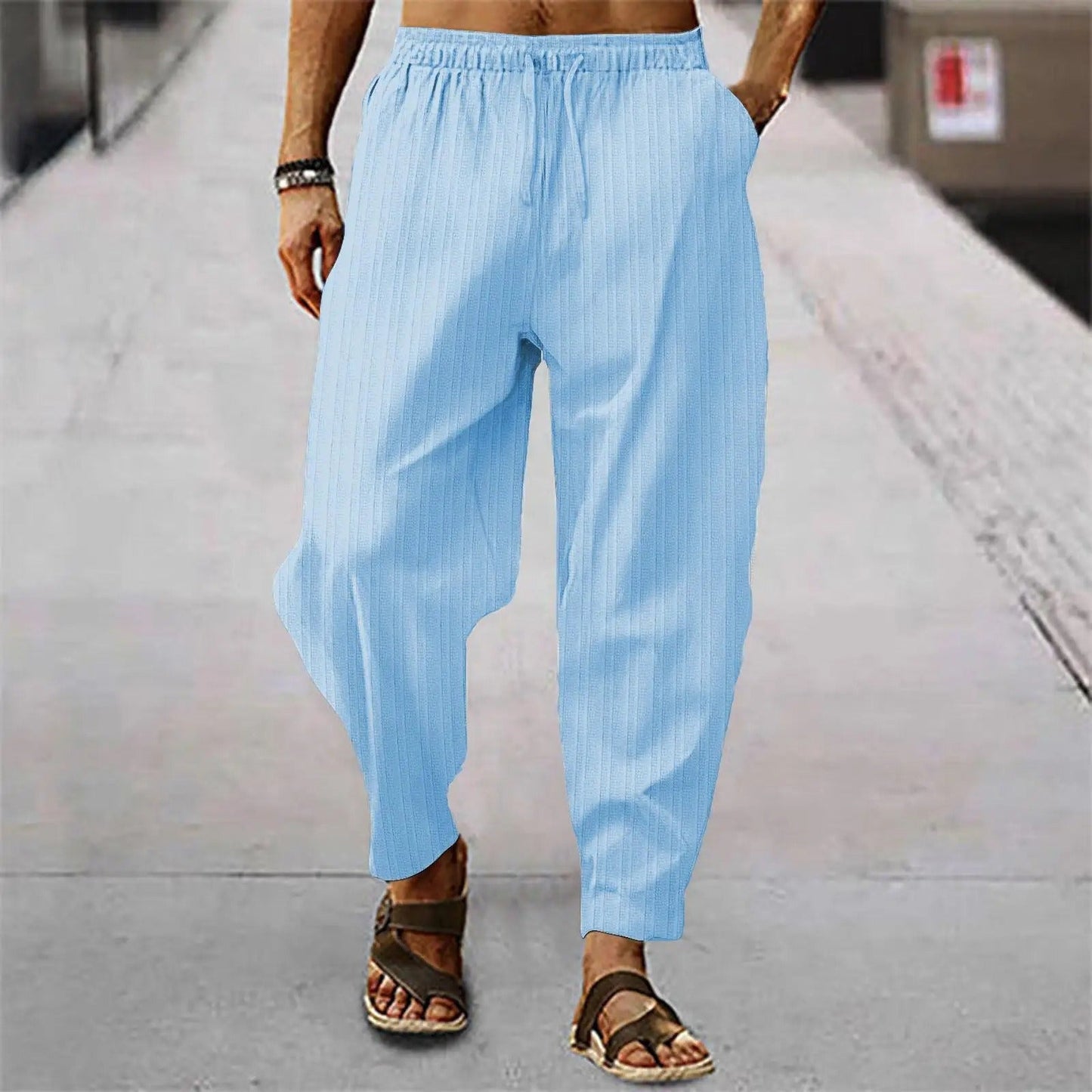Herren Leinenhosen Bequem Sommer