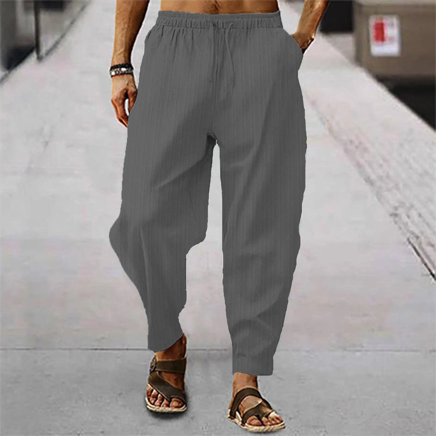 Herren Leinenhosen Bequem Sommer