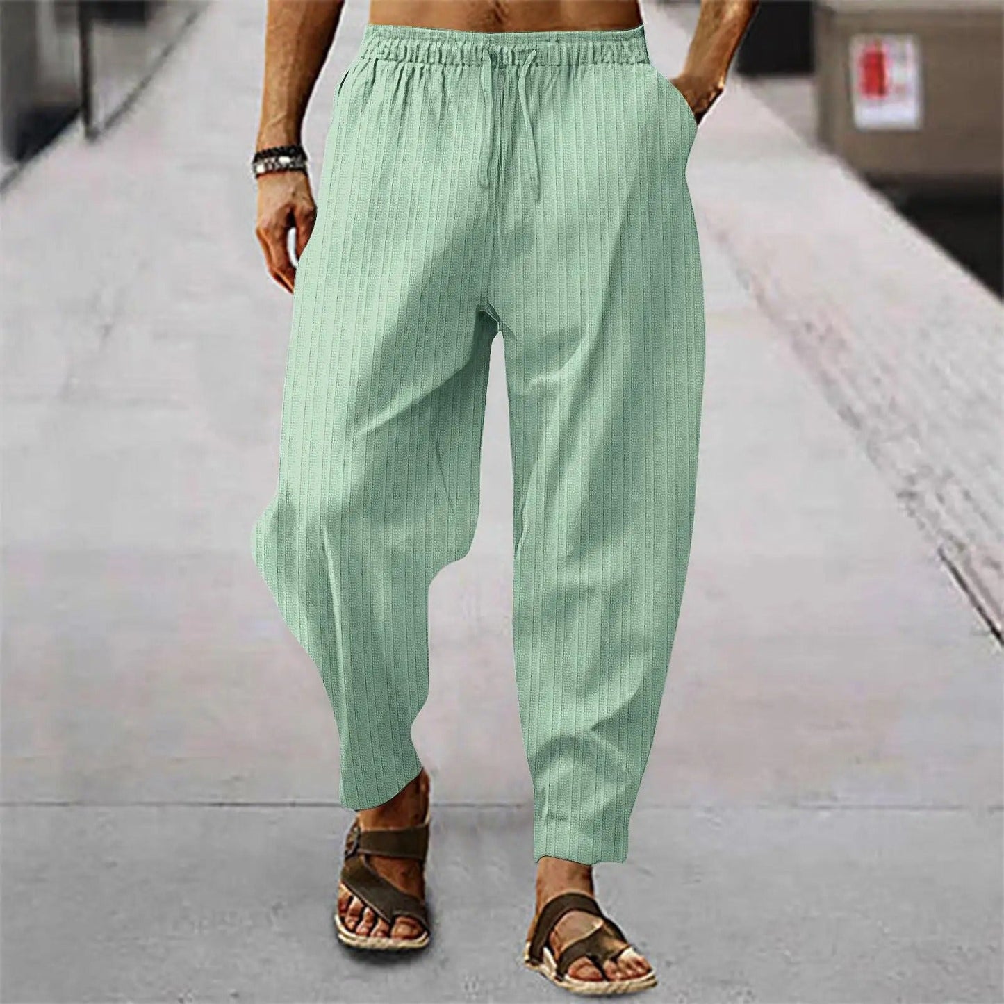 Herren Leinenhosen Bequem Sommer