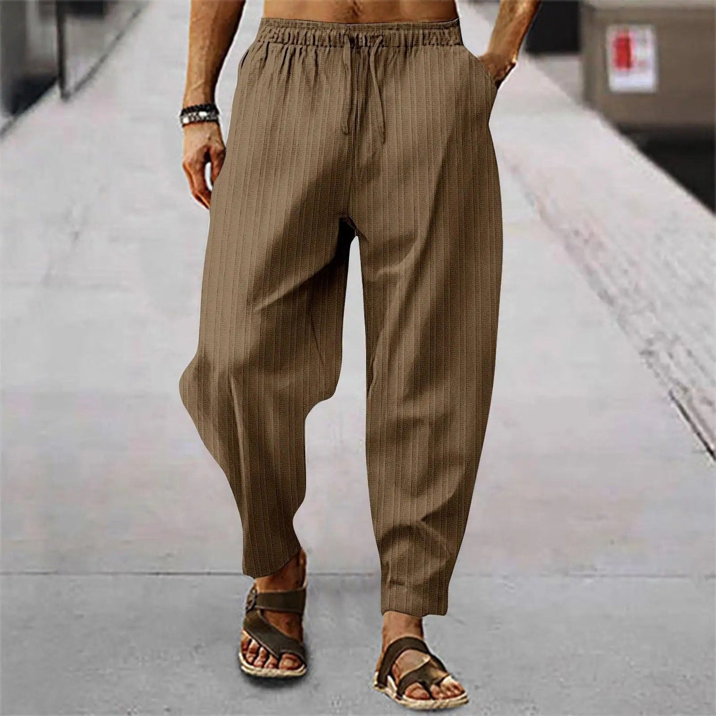 Herren Leinenhosen Bequem Sommer