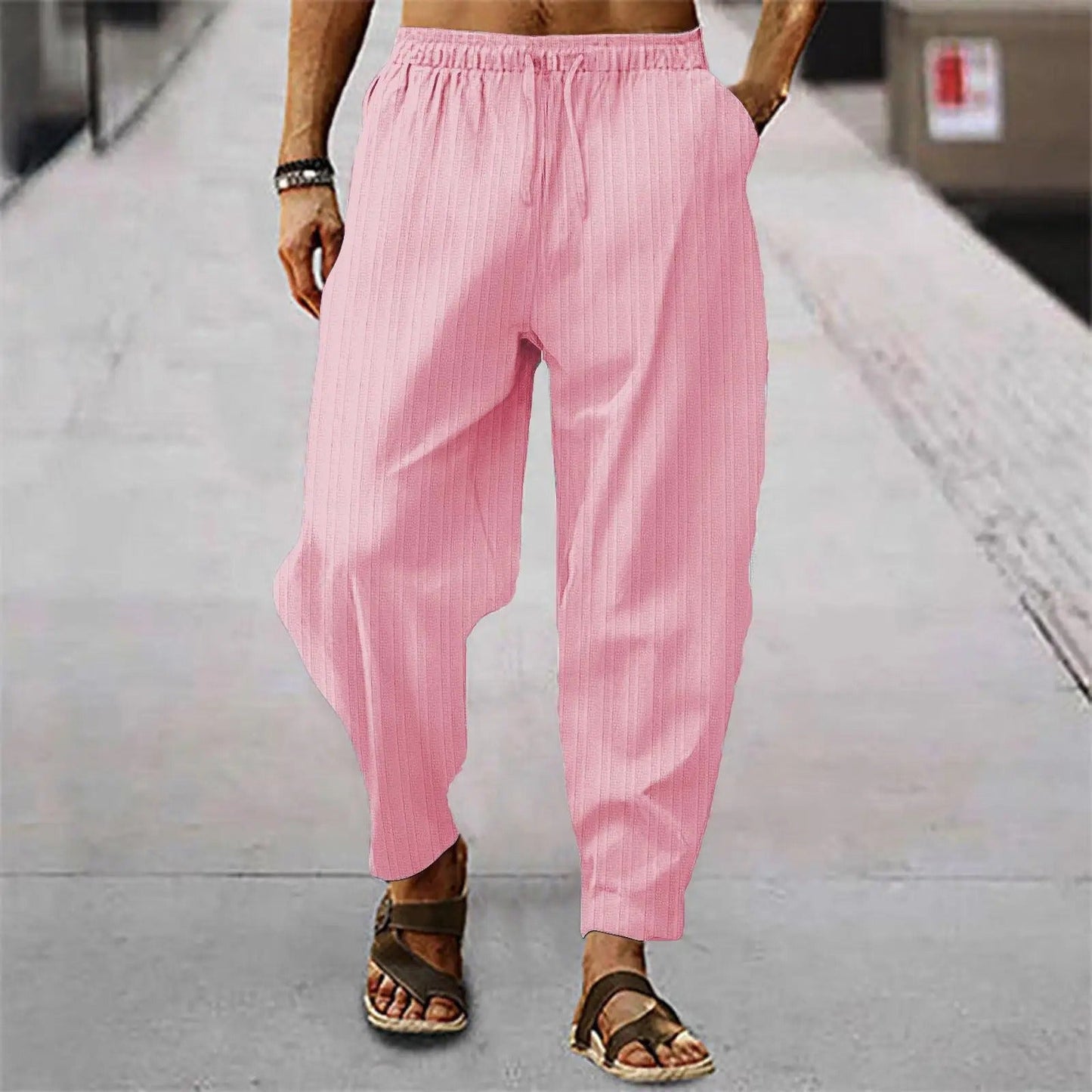 Herren Leinenhosen Bequem Sommer