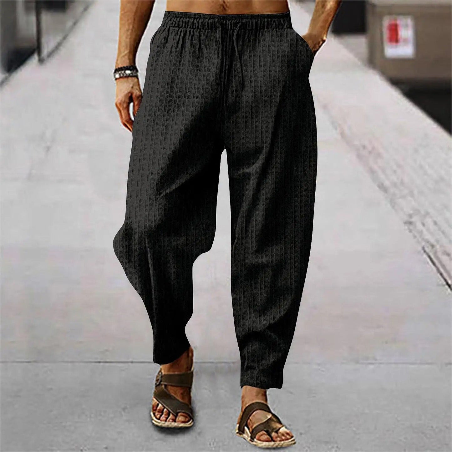 Herren Leinenhosen Bequem Sommer