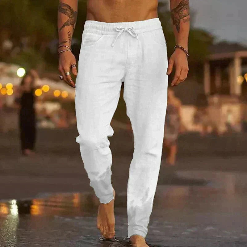 Bequeme Leinenhosen für Herren Elastisch - IdealeKleiden