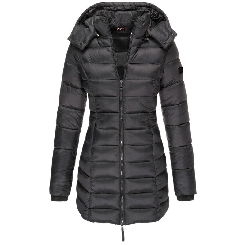 Damen Winterjacke Warm Gepolstert mit Kapuze