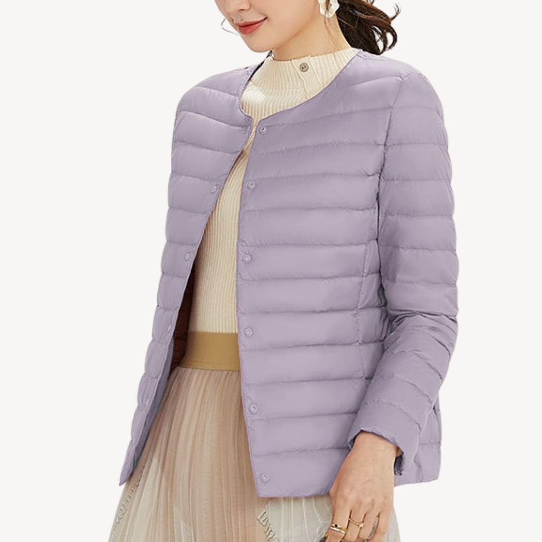 Damen Winterjacke Slim Fit Knopfverschluss