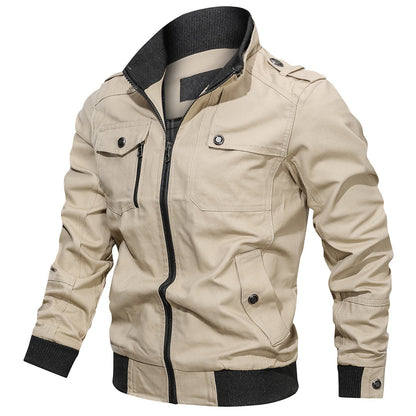 Bomberjacke Herren Modern mit Rippkragen und Taschen