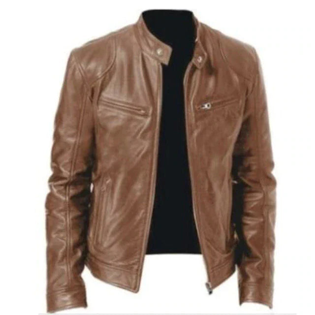 Herren Lederjacke Winddicht Elegant
