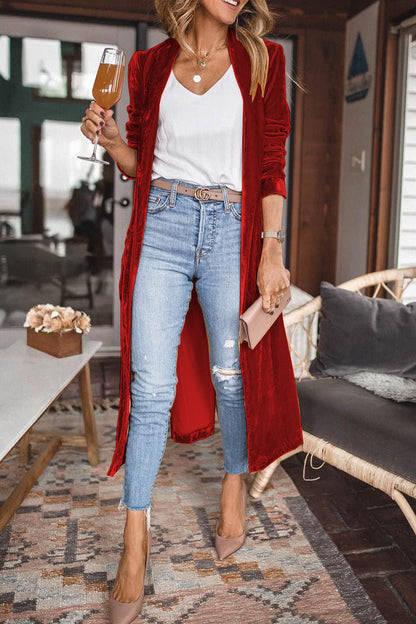 Damen Samtcardigan Langärmlig Elegent