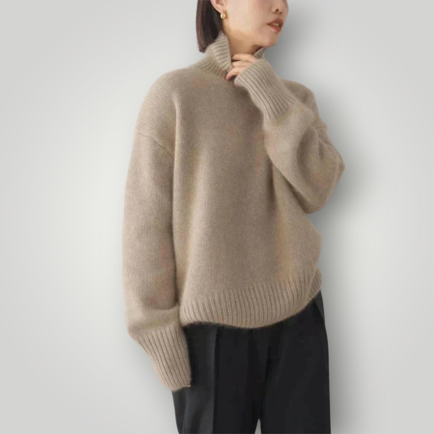 Damen Rollkragenpullover Weich Warm Winter
