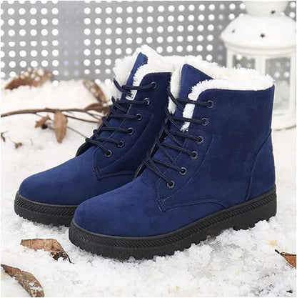 Damen Stiefeletten Schnürung Weich Futter