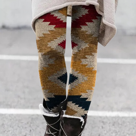 Elegante Leggings Enganliegend Weich Atmungsaktiv Geometrisch - IdealeKleiden