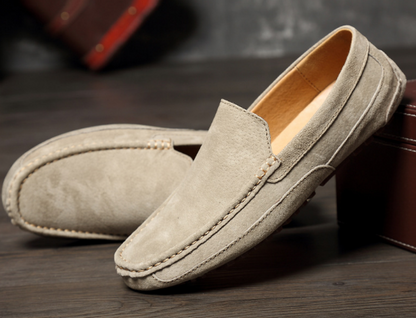 Rutschfeste Herren Slipper Wildleder Optik