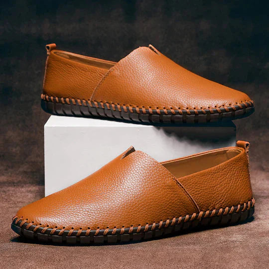 Bequeme Leder Loafers Herren Schuhe Slip-On