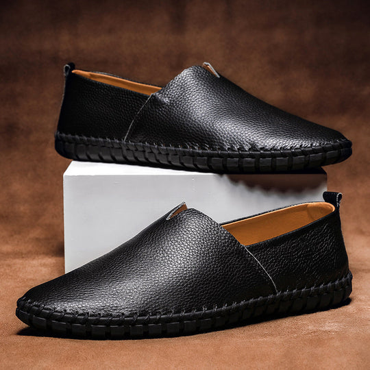 Bequeme Leder Loafers Herren Schuhe Slip-On