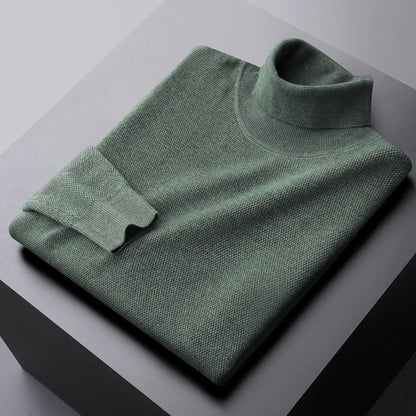 Elegantes Strickkleid mit hohem Kragen und Rippenbündchen