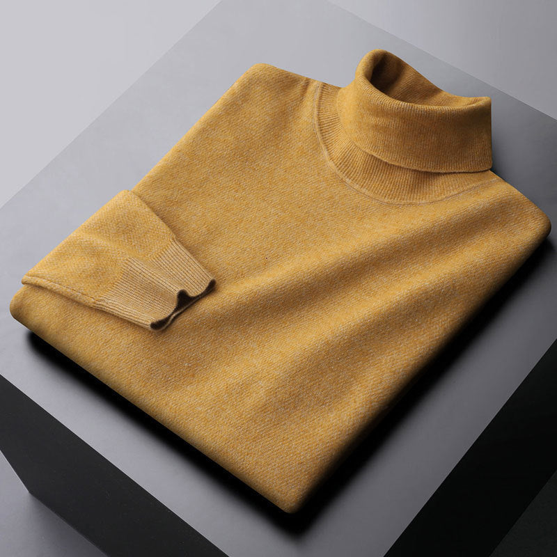 Elegantes Strickkleid mit hohem Kragen und Rippenbündchen