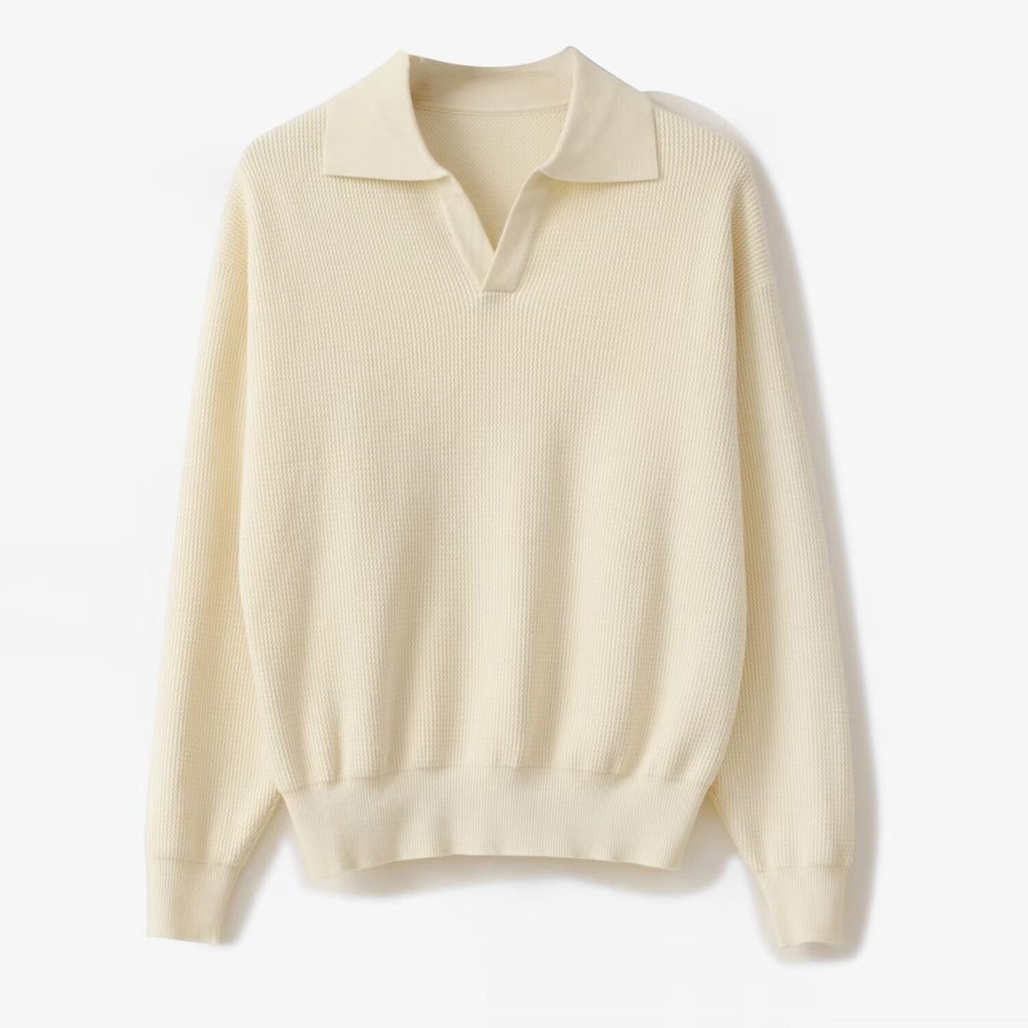 Polo Pullover Lässig Gestrickt Langärmlig