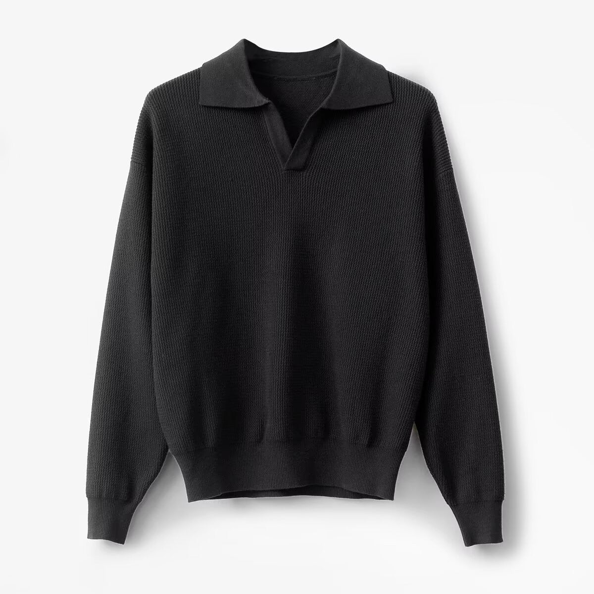Polo Pullover Lässig Gestrickt Langärmlig - IdealeKleiden
