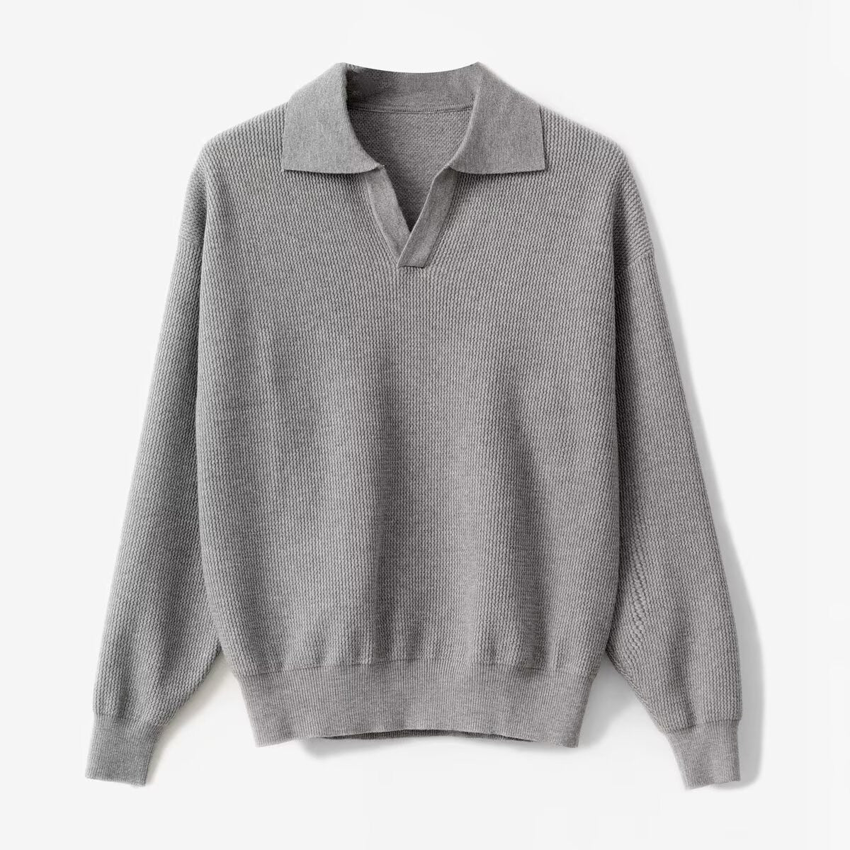 Polo Pullover Lässig Gestrickt Langärmlig