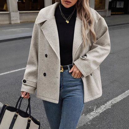 Damen Wolljacke Bequem Mit Knöpfen