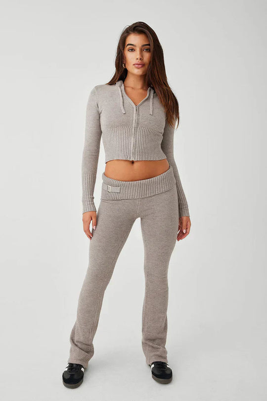 Strick Zweiteiler Damen Loungewear Set - IdealeKleiden