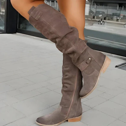 Stylische Stiefel Wildleder Kniehoch Elegance