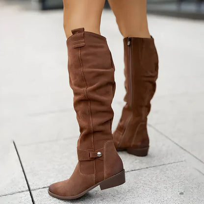 Stylische Stiefel Wildleder Kniehoch Elegance