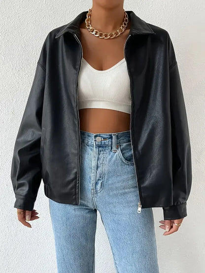 Damen Oversize Fleecejacke Zip