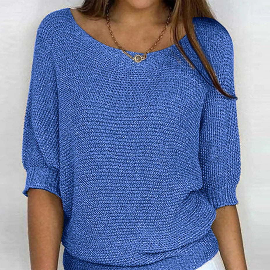 Leichtes DamenOberteil mit Dekorativem Strickmuster