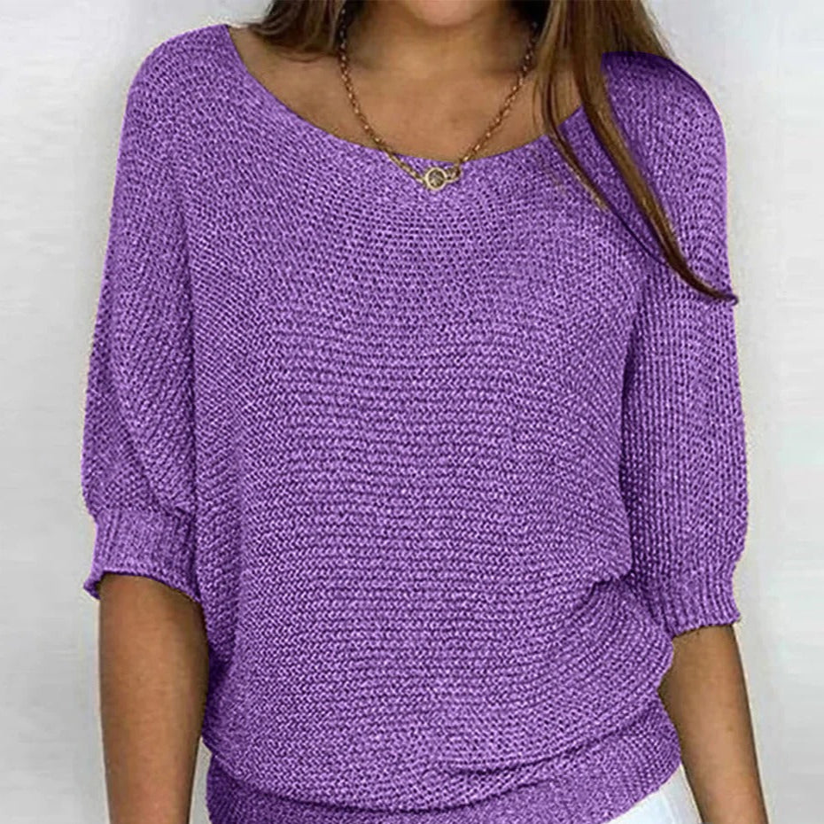 Leichtes DamenOberteil mit Dekorativem Strickmuster