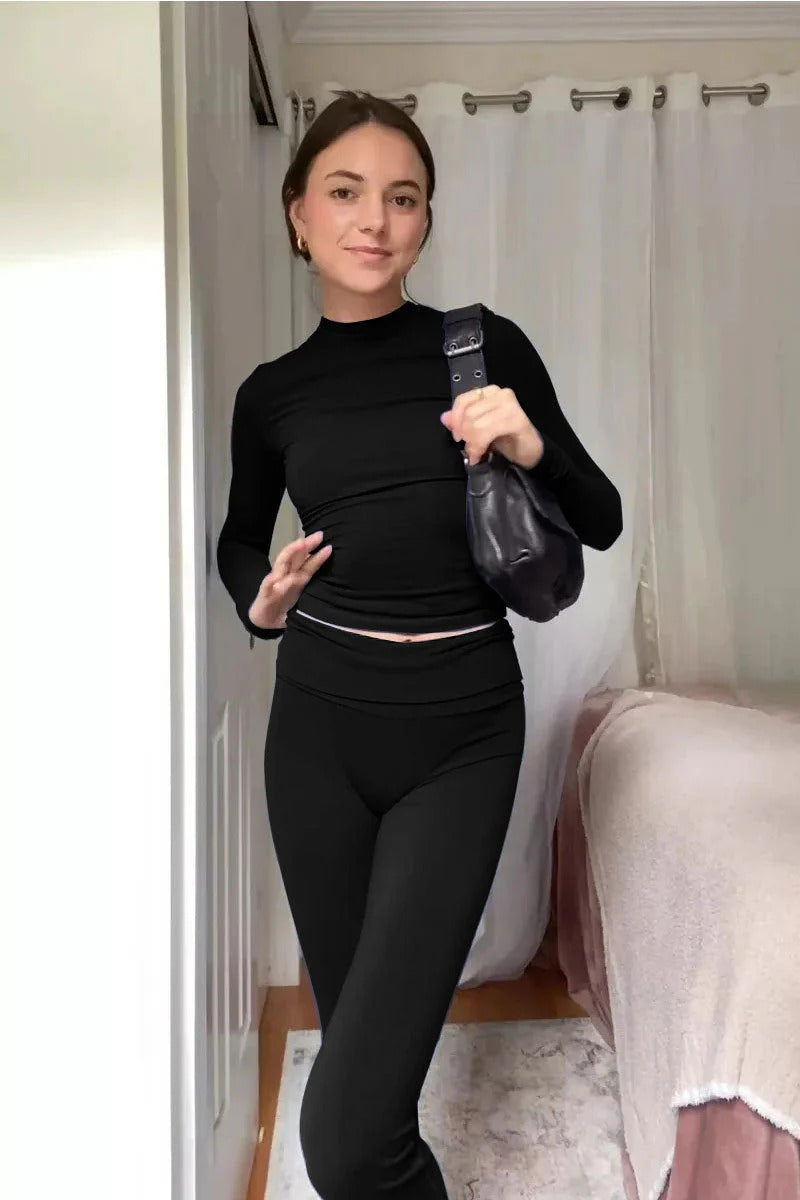 Damen Ribbolero Langarm Set Zweiteilig