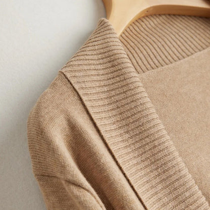 Damen Kaschmir Cardigan Offene Vorderseite Langärmlig - IdealeKleiden