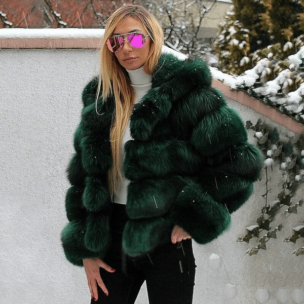 Damen Oversized Teddyjacke Mit Kapuze Weich