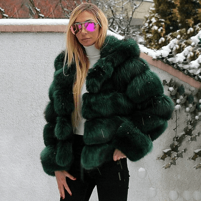 Damen Oversized Teddyjacke Mit Kapuze Weich