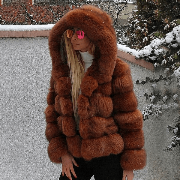 Damen Oversized Teddyjacke Mit Kapuze Weich