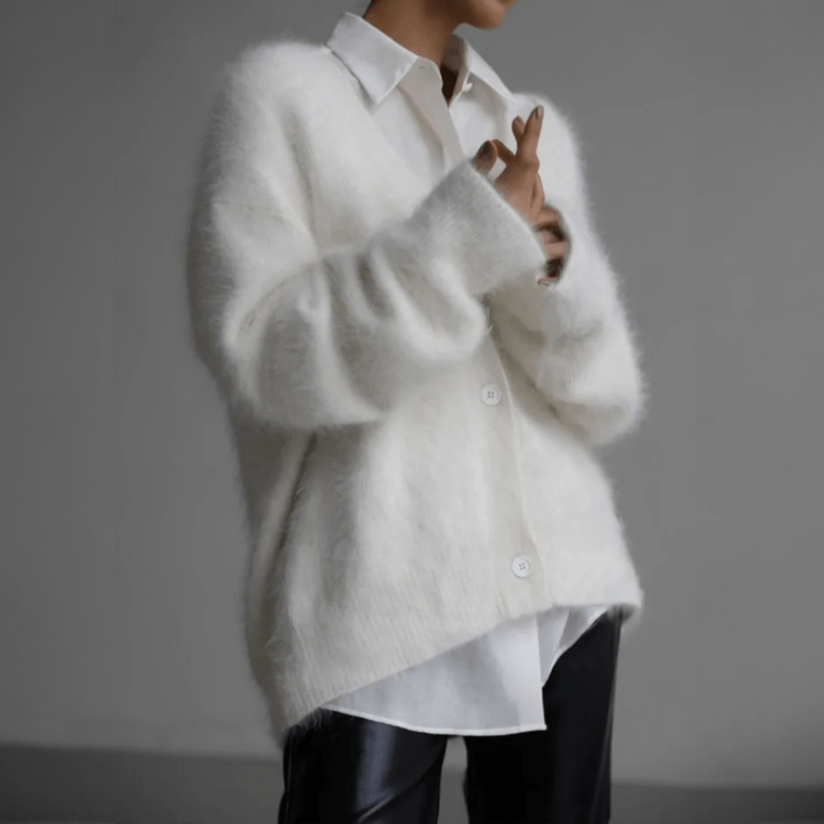 Damen Strickjacke Weich Modern Knopfdesign