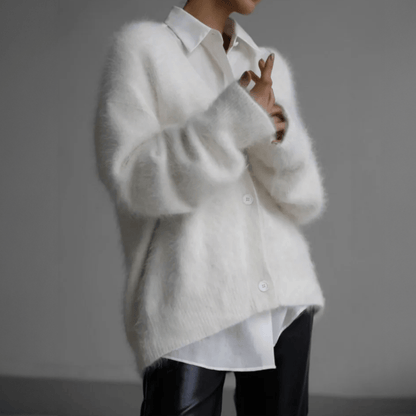 Damen Strickjacke Weich Modern Knopfdesign
